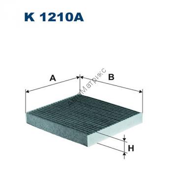 Фильтр салонный Filtron K1210A (LAK490) угольный Daihatsu Charade II; Lexus CT, GS, IS; Subaru Legacy IV, Outback III, Trezia; Toyota Auris, Avensis III, Camry FF, Corolla X (07-), Rav 4 III, Urban Cruiser, Verso, Yaris II, Yaris III