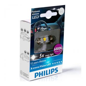 PHILIPS 12946 6000K Лампа светодиодная Fest C5W 12V- 1W (SV8,5-43/11) X-treme Vision LED 1 шт. Philips 12946 Лампа светодиодная Fest C5W 12V- 1W (SV8,5-43/11) X-treme Vision LED 6000K 1шт.
LED-технология используется повсюду... в том числе в вашем автомобилеPhilips представляет новую линейку LED-ламп для сигнального освещения и салона автомобиля. Эти усовершенствованные лампы гарантируют водителям все преимущества LED-освещения плюс избавление от хлопот!Термостойкость• Повышенная устойчивость к перепаду температурПростое подключение• Подходит для большинства автомобилейМаксимальная отдача• Почти в 2 раза больше света, чем от галогенной лампы• Цветовая температура 6000 К