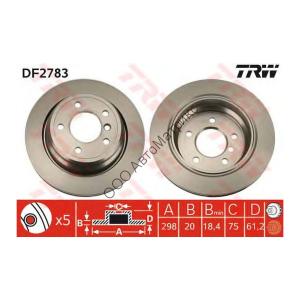 TRW DF2783 Диски тормозной задний BMW 5(E39) вентилируемый (298x20), 1 шт. Диски тормозной задний BMW 5(E39) вентилируемый (298x20), 1 шт.