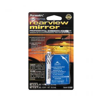 Permatex 81840 Клей для зеркала заднего вида супер прочный. Обеспечивает надежное и долговечное крепление металлического кронштейна к стеклу. Выдерживает высокие нагрузки, вибрацию, устойчив к перепаду температур и воздействию ультрафиолетовых лучей.