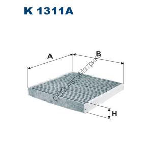 Фильтр салонный Filtron K1311A (LAK888) угольный Салонный угольный фильтр для Audi A3 III, TT III; Seat Leon III; Skoda Octavia III; Volkswagen Golf VII, Golf Sportsvan, Passat (3G2/3G5)