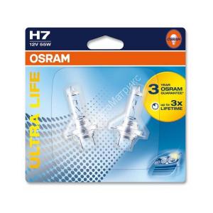 OSRAM 64210ULT-02B Лампа галогенная H7 12V 55W (PX26d) 2 шт. OSRAM ULTRA LIFE 12V с увеличенным в 3 раза сроком службы.