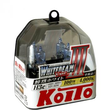Koito P0753W Whitebeam ver.III (4000K) H3С 12V 55W лампа галогенная 2 шт. Koito H3С Whitebeam ver.III (4000K) 12V 55W лампа галогенная