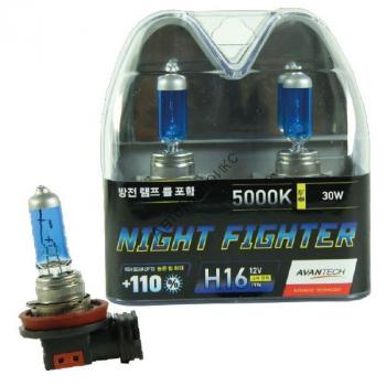 Avantech Night Fighter AB5016 Лампы высокотемпературные H16 12V 19W (30W) 5000K 2 шт. Цоколь: H16
Напряжение: 12V
Мощность: 19W, светит: 30W
Цветовая температура: 5000K
Сделано в Корее