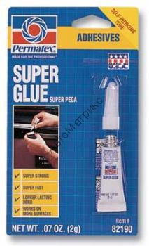 Permatex 82190 Супер клей Клей PERMATEX 82190 2g Super Pega - Супер клей - Permatex® Super Glue Данный клей обеспечивает прочное, быстросхватывающееся соединение, длительное время сохраняющее свои свойства. Арт. 49450, 82190, 30878, 49550, 49650