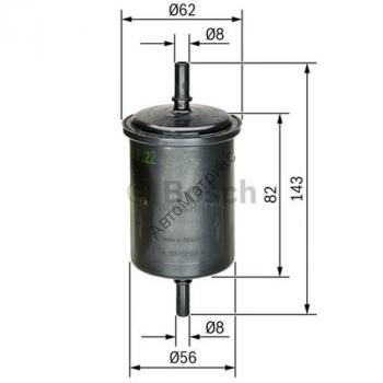 Фильтр топливный BOSCH 0450902161 (KL248) Прямоточный пластиковый топливный (бензиновый фильтр BOSCH