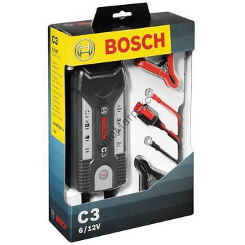 BOSCH C3 Микропроцессорное зарядное устройство для аккумуляторов, ёмкость АКБ 1.2-120а/ч, 6/12В Микропроцессорное зарядное устройство для автомобильных 12 В. и мотоциклетных 6, 12 В. аккумуляторов, ёмкость заряжаемых АКБ 1.2-120а/ч, 6/12В