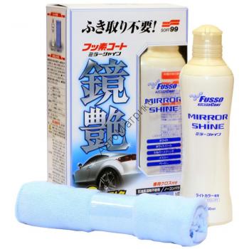 Soft99 00351 Fusso Mirror Shine 9 Month, полироль для придания блеска  для светлых а/м Неповторимый зеркальный блеск и простота нанесения. При этом Fusso Coat Mirror Shine надёжно защитит корпус автомобиля, как и любое средство Fusso.