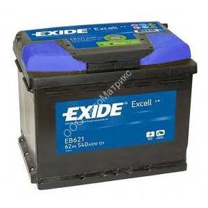Аккумулятор автомобильный Exide EB621 12V 62Ah 540A, прямой полярности, 242x175x190 Аккумулятор автомобильный Exide EB621 12V 62Ah 540A, прямой полярности, 242x175x190