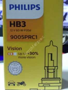 PHILIPS 9005PRC1 Лампа галогеновая HB3 Vision +30% 12V 65W P20d C1 PHILIPS 9005 PREMIUM Лампа галогеновая 12V 65W HB3 (P20d)
