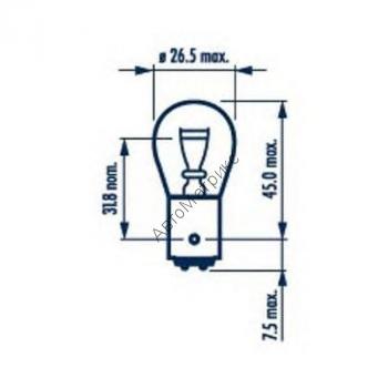OSRAM 7537 Лампа накаливания P21/5W 24V 21/5W (BAY15d) 1 шт. 