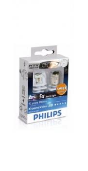 PHILIPS 12764X2 Комплект светодиодных ламп с обманками 2шт. PY21W (BAU15s) PHILIPS 12764X2 Комплект светодиодных ламп с обманками 2шт. PY21W (BAU15s)
Используются в передних и задних "поворотниках".
Лампы следующего поколенияLED-технология используется повсюду... в том числе в вашем автомобилеPhilips представляет новую линейку LED-ламп для сигнального освещения и салона автомобиля. Эти усовершенствованные лампы гарантируют водителям все преимущества LED-освещения плюс избавление от хлопот!Более высокая светоотдача• Более широкий рисунок луча