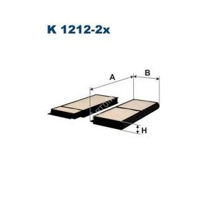 Фильтр салонный Filtron K1212-2X (LA346/S), 2 шт. Mazda 3 (BK), 5, 5 (CW)