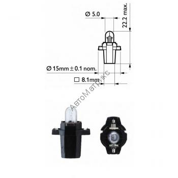 PHILIPS 12597CP Лампа в приборную панель 12V 1,2W (BAX8.3s/1.35) Black PHILIPS 12597CP 12V-1,2W (BAX8.3s/1.35) Black - Лампа в приборную панель.