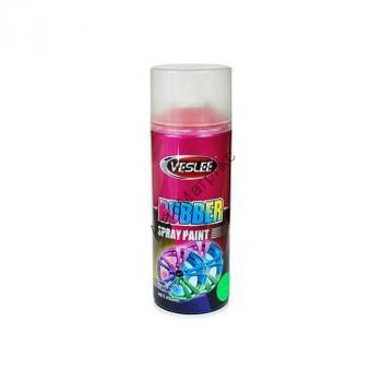Резиновая спрей-краска VESLEE A1003 450 мл., (ЗЕЛЕНЫЙ ФЛЮР) Резиновая спрей-краска VESLEE легко и быстро наносится на поверхности из металла, пластика и дерева, после высыхания образует эластичную водоотталкивающую плёнку, защищающую поверхность от повреждений и коррозии, а при необходимости просто снимается с поверхности, не оставляя следов и не повреждая покрытие, после чего поверхность можно снова окрасить резиновой краской в любой другой цвет из палитры VESLEE.