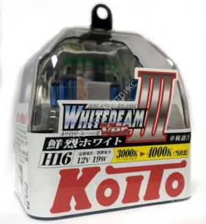 Koito P0749W Whitebeam ver.III (4000K) H16 12V 19W лампы галогенные 2 шт. 