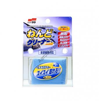 Soft99 00238 Surface Smoother Mini - абразивная глина для очистки кузова,100g Surface Smoother Mini - абразивная глина для очистки кузова Характеристики:    Легко удаляет, вбитую в лакокрасочное покрытие, металлическую пыль, птичий помет, останки насекомых, гудрон, смолы, сажу и др., не царапая кузов автомобиля.     Отлично очищает от трудноудаляемых загрязнений, не повреждая окрашенную поверхность.     Необходимый этап очистки кузова автомобиля перед абразивной или защитной полировкой кузова.Способ применения:    Очистите кузов автомобиля от пыли и грязи.     Слегка потрите глиной загрязненные места, поливая кузов водой.     При загрязнении поверхности глины заверните ее вовнутрь и используйте чистую сторону.     После использования данного средства рекомендуется нанести на кузов полироль или средство, создающее защитную пленку. Состав: Соединения смол, полировочные материалы, химический состав заделочных материалов. Вес: 100 гр.