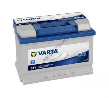 Аккумулятор автомобильный VARTA E11 Blue dynamic, 12V 74Ah 680A, обратной полярности, 278x175x190 Аккумулятор автомобильный VARTA E11 Blue dynamic, 12V 74Ah 680A, обратной полярности, 278x175x190