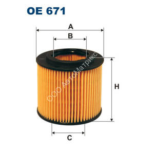 Фильтр масляный FILTRON OE 671 (OX360D) Seat Cordoba III, Ibiza IV, Ibiza V; Skoda Fabia, Fabia II, Praktik, Roomster; Volkswagen Fox, Polo IV, Polo V
 