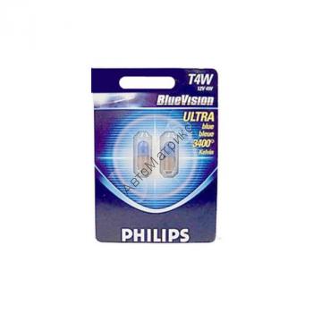 PHILIPS 12929BV BlueVision (3400K) Габаритная лампа T4W 12V 4W (BA9s) 2 шт. PHILIPS 12929BV BlueVision (3400K) Габаритная лампа T4W 12V 4W (BA9s) 2 шт.