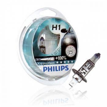 PHILIPS 12258XVS2 X-treme Vision H1 12V 55W (P14.5S) 2 шт. Лампа 12258XV+S2 H1 12V 55W (P14,5s) (+130% света) X-treme Vision (2шт.)
