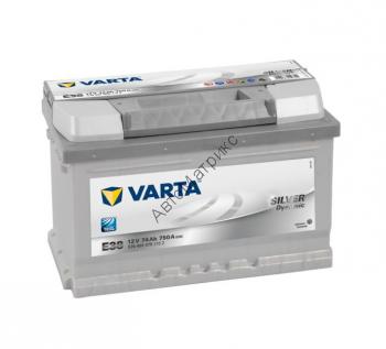 Аккумулятор автомобильный VARTA E38 Silver dynamic, 12V 74Ah 750A, обратной полярности, 278x175x175 Аккумулятор автомобильный VARTA E38 Silver dynamic, 12V 74Ah 750A, обратной полярности, 278x175x175