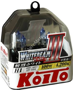 Koito P0751W Whitebeam ver.III (4200K) H1 12V 55W - 100W лампы галогенные 2 шт. Koito H1 Whitebeam ver.III (4200K) 12V 55W
Цоколь: H1
Напряжение: 12V
Мощность: 55W, светит: 100W
Цветовая температура: 4200K
Сделано в Япония