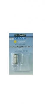 VIZANT 0024 Бесцокольная двухконтактная лампа W21/5W, 18/5вт, цвет желтый, 1шт. Маркировка: W21/5W
Тип цоколя: W3X16q
Количество SMD-чипов: 18
Потребление: 18W
Цвет свечения: желтый
Место установки: повороты/габариты
