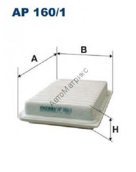 Фильтр воздушный FILTRON AP 160/1 (LX2792) TOYOTA RAV4, COROLLA 1,3-2,0,  AURIS 1.4-1.6L, AVENSIS 1.6-2.0L,YARIS 1.8L 2007=>