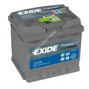 Аккумулятор автомобильный Exide EA530 12V 53Ah 540A, обратной полярности, 207x175x190 Аккумулятор автомобильный Exide EA530 12V 53Ah 540A, обратной полярности, 207x175x190