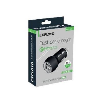 Блок питания автомобильный 2 USB Exployd EX-Z-588, SONDER, 4500mA, цвет: чёрный Блок питания автомобильный 2 USB Exployd EX-Z-588, SONDER, 4500mA, цвет: чёрный