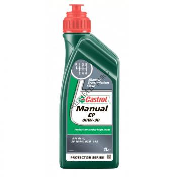 Castrol Manual EP 80W-90 Трансмиссионное масло 1л. Castrol EP 80W-90 - всесезонное трансмиссионное масло.  Применение: В механических коробках передач и некоторых ведущих мостах, где производитель рекомендует смазочный материал класса API GL-4.