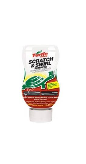 Turtle Wax 238TW Мелкоабразивное молочко для удаления царапин (473 мл)  Состав разработан для быстрого и эффективного удаления мелких царапин и трудноудаляемых загрязнений с покрытия автомобиля и придания стойкого блеска. Молочко абсолютно безопасно для всех типов лакокрасочных покрытий, включая "металлик". Идеальное подготовительное средство для нанесения защитной полироли. Применение: Вымойте автомобиль. Взболтайте флакон и нанесите молочко на поверхность машины тканью. Выждите несколько минут для высыхания, располируйте состав мягкой тканью или замшей. 