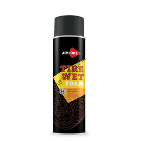 AIM-ONE AT-500 Tire Wet Foam. Чернитель шин пенный 650мл.  Tire Wet Foam удаляет загрязнения, обеспечивает шинам блестящий вид и защищает их от разрушения. Чернитель шин предназначается для нанесения на боковые поверхности покрышек, а также другие резиновые элементы. Это профессиональное средство, удобное и простое в применении.
