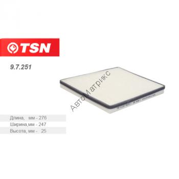 TSN 9.7.251 Фильтр салонный (LA54) Фильтр салона Пылевой для VOLVO C70I S60 S70 S80 V70 XC70 XC70II XC90