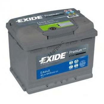 Аккумулятор автомобильный Exide EA640 12V 64Ah 640A, обратной полярности, 242x175x190 Аккумулятор автомобильный Exide EA640 12V 64Ah 640A, обратной полярности, 242x175x190