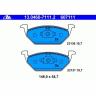 ATE 13.0460-7111.2 Колодки тормозные дисковые, комплект для AUDI A3/VW BORA,GOLF IV/SKODA OCTAVIA,FABIA WVA23130