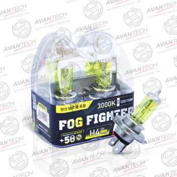 Лампа высокотемпературная Avantech FOG FIGHTER H4 12V 60/55W (120/110W) 3000K (ярко-желтый свет) - 2 шт Лампа высокотемпературная Avantech FOG FIGHTER, комплект 2 шт.
Цоколь: H4  Напряжение: 12V Мощность: 60/55W, светит: 120/110W
Цветовая температура: 3000K Сделано в Корее 