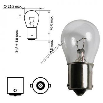 Koito 4619 Лампа дополнительного освещения P35W 24V 35W S25 (BA15s) Лампа дополнительного освещения Koito 24V 35W S25 (BA15s)