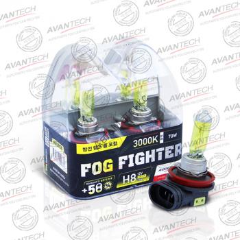 Лампа высокотемпературная Avantech FOG FIGHTER H8 12V 35W (70W) 3000K (ярко-желтый свет) - 2 шт Лампа высокотемпературная Avantech FOG FIGHTER, комплект 2 шт.
Цоколь: H8  Напряжение: 12V Мощность: 35W, светит: 70W
Цветовая температура: 3000K Сделано в Корее 