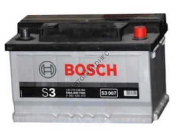 Аккумулятор автомобильный BOSCH S3007, 12V 70Ah 640A, обратной полярности, 278x175x175 Аккумулятор автомобильный BOSCH S3 007, 12V 70Ah 640A, обратной полярности, 278x175x175