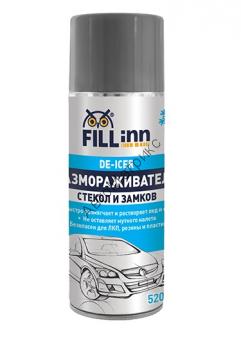 FILL INN FL091 Размораживатель стекол и замков 520мл. FILL INN FL091 - аэрозольное средство для быстрого и эффективного удаления снега и наледи со стекол, зеркал, фар, замков и других наружных элементов автомобиля, подвергшихся обледенению. Не оставляет следов и разводов на стеклах, обеспечивая водителю отличную видимость в морозную погоду. Защищает детали автомобиля от повторного замерзания. Предотвращает абразивный износ стекла и щеток стеклоочистителя. Безопасен для покрытия кузова, резиновых и пластиковых частей. Объем - 520 мл. Рекомендации производителя по применению: распылить средство на расстоянии 20-30 см от поверхности. Подождать минуту, после чего убрать со стекла образовавшуюся жидкость сгоном для воды. Для предотвращения образования наледи рекомендуется наносить средство заблаговременно.