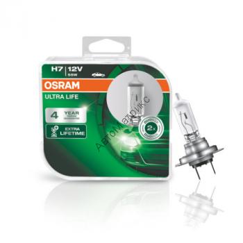 OSRAM 64210ULT BOX Лампа галогенная H7 12V 55W (PX26d) 2 шт. OSRAM ULTRA LIFE с увеличенным сроком службы