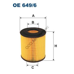 Фильтр масляный FILTRON OE 649/6 (OX166/1D) BMW Serie 1 (E81/E82/E87/E88), Serie 3 (E46), Serie 3 (E90/E91/E92/E93), Serie 5 (E60/E61), Serie X1 (E84), Serie X3 (E83), Serie Z4 (E85/E86)