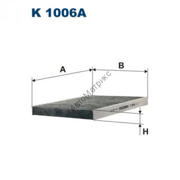 Фильтр салонный Filtron K1006A (LAK31) угольный Audi A3, TT; Seat Arosa, Cordoba, Ibiza II/III, Inca, Leon I, Toledo II; Skoda Octavia, Superb; Volkswagen Caddy II, Corrado, Golf III, Lupo, Passat (3B3/3B6), Polo II, Vento