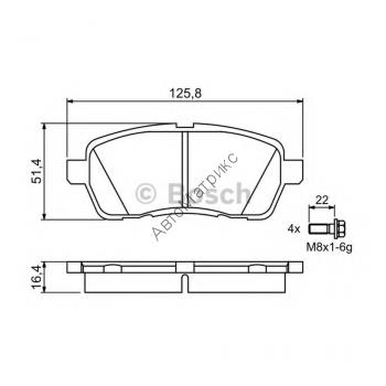 BOSCH 0986494195 Колодки передние FORD FIESTA VI 1.25-1.6L 2008=&gt; BOSCH 0986494195 Колодки передние FORD FIESTA VI 1.25-1.6L 2008=>