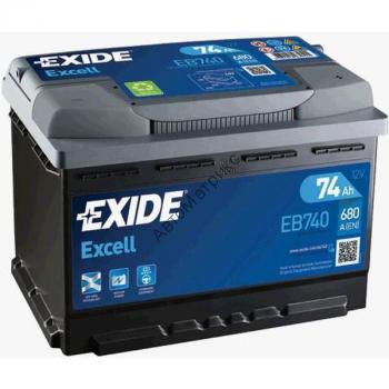 Аккумулятор автомобильный Exide EB740 12V 74Ah 680A, обратной полярности, 278x175x190 Аккумулятор автомобильный Exide EB740 12V 74Ah 680A, обратной полярности, 278x175x190