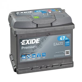 Аккумулятор автомобильный Exide EA472 12V 47Ah 450A, обратной полярности, 207x175x175 Аккумулятор автомобильный Exide EA472 12V 47Ah 450A, обратной полярности, 207x175x175