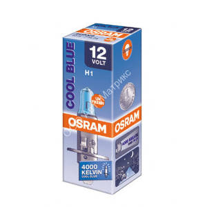 OSRAM 64150CB COOL BLUE H1 12V 55W  (P14.5s) 1 шт. OSRAM COOL BLUE – стильный вид и безопасность. Освещает дорогу модным и ярким светлым синевато-белым светом и производит практически такое же впечатление, что и свет ксеноновых ламп.