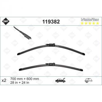 Комплект стеклоочистителей VW  600/450 мм.  SWF 119382 Комплект стеклоочистителей SWF VisioFlex OE 382, 2шт. 700/600 мм. PEUGEOT 307 CC
​Citroen/Peugeot 6426.XG​
Bosch 3 397 118 965, ​3397118965​